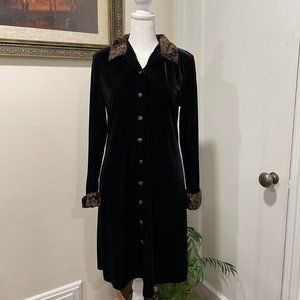 Vintage 80’s Black Velvet Long Sleeve Dress by Ronni Nicole